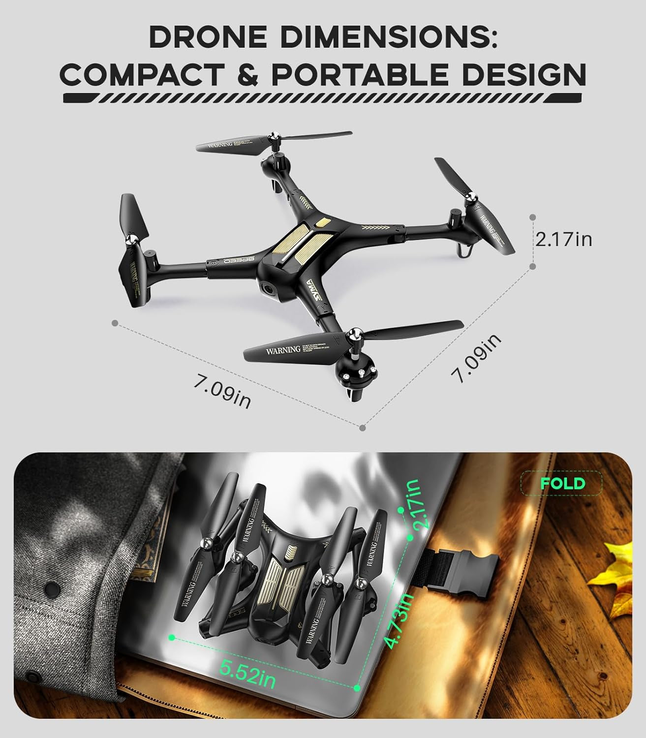 Drone with Camera, X600W Foldable 1080P FPV Camera Drones for Adults Kids Remote Control Quadcopter Gift Toys for Boys Girls with Altitude Hold, Headless Mode, One Key Start, 3D Flips 2 Batteries